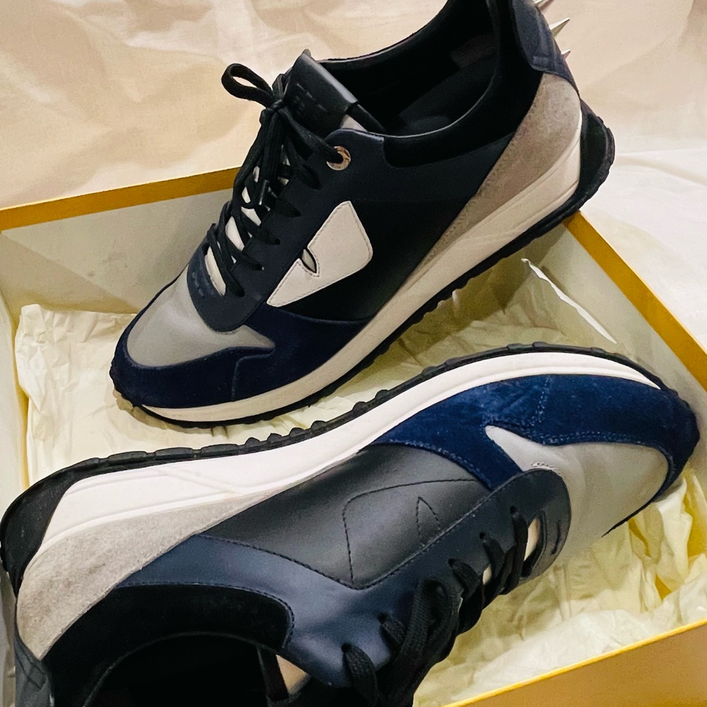 Fendi Black And Blue Men's Sneakers
